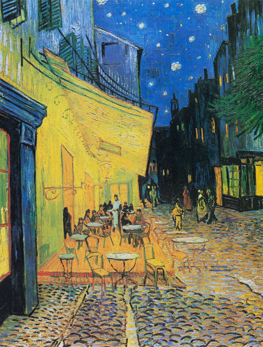 【無料壁紙】フィンセント・ファン・ゴッホ「夜のカフェテラス (1888)」 / Vincent van Gogh_Café Terrace at Night (1888)