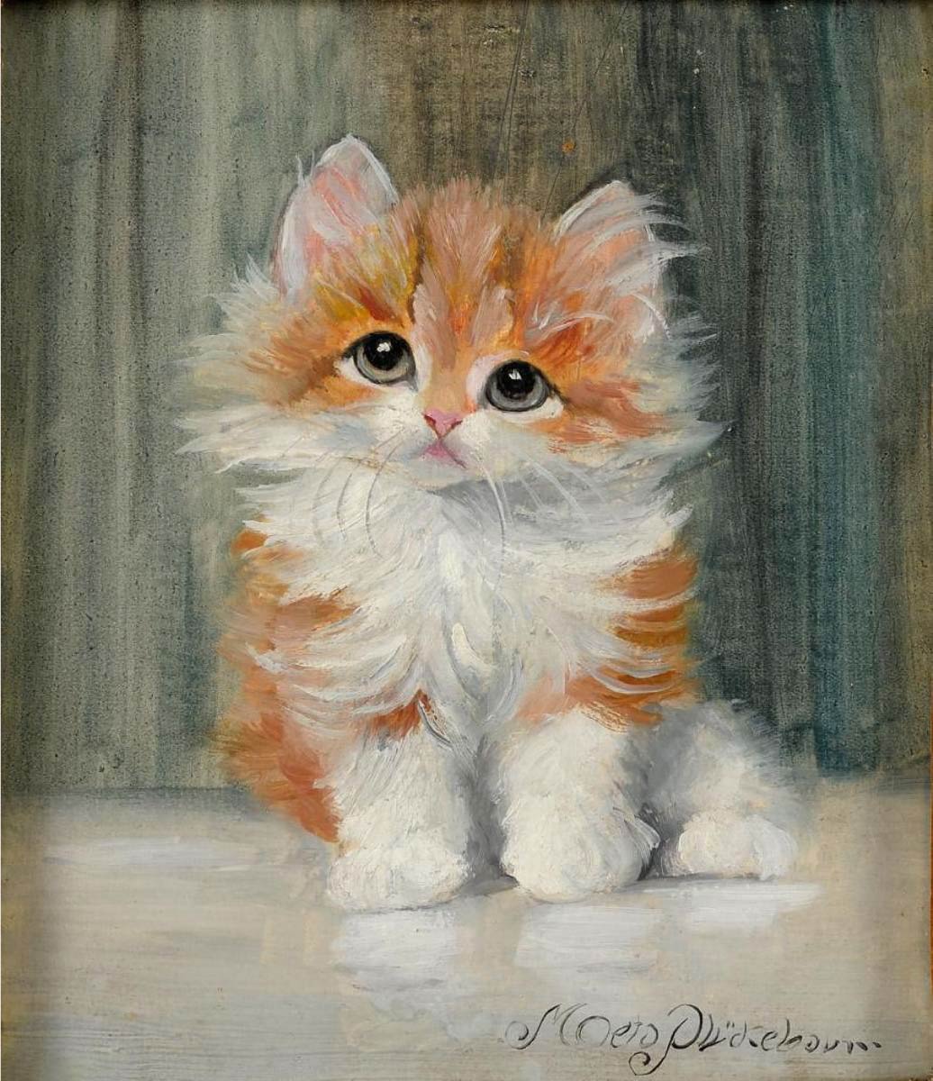 【無料壁紙】メタ・プラッケバウム_オレンジと白の子猫 / Meta Pluckebaum_Orange and White Kitten