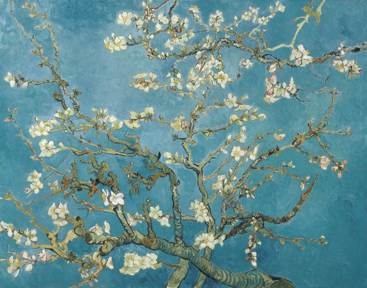 【無料壁紙】フィンセント・ファン・ゴッホ「花咲くアーモンドの木の枝 (1890)」 / Vincent Van Gogh_Almond blossom (1890)