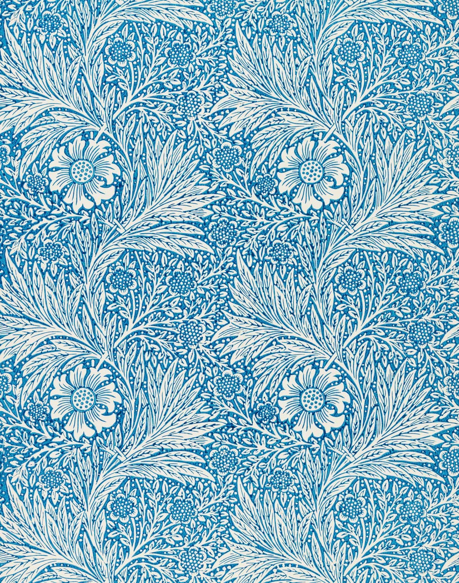 【無料壁紙】ウィリアム・モリス「マリーゴールド-ブルー (1875)」 / William Morris_Marigold-Blue (1875)