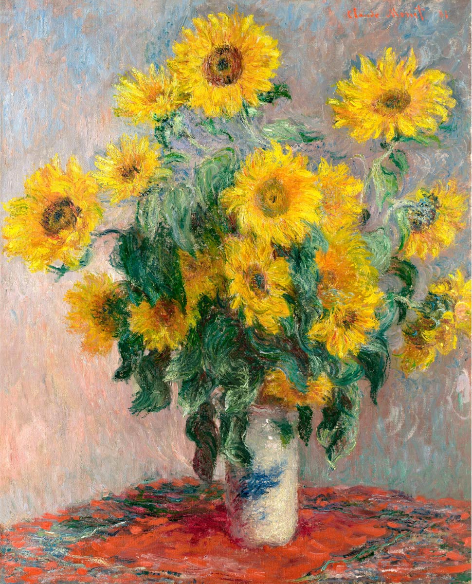 【無料壁紙】クロード・モネ「ひまわり (1881)」 / Claude Monet_Bouquet of Sunflowers (1881)