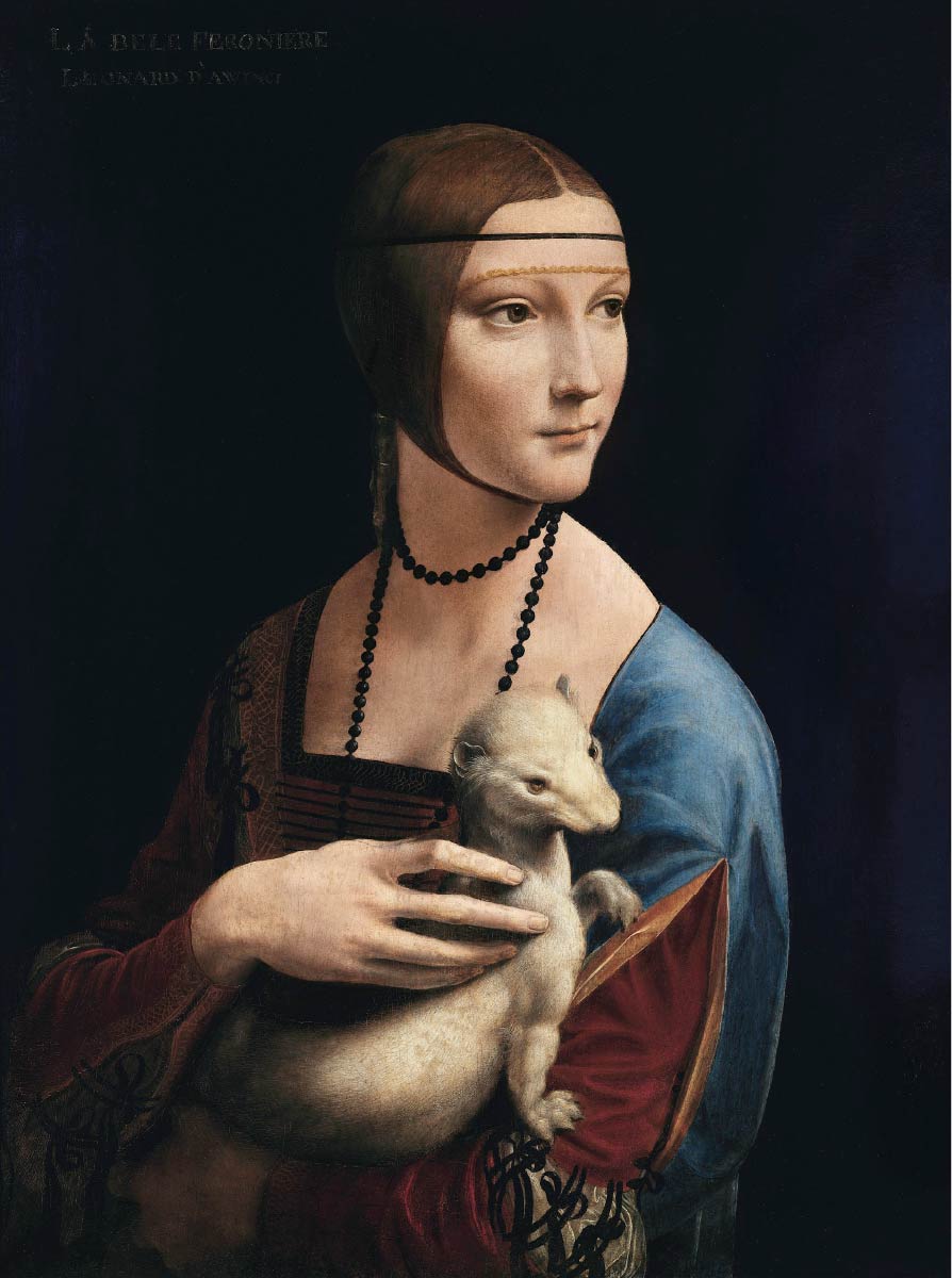 【無料壁紙】レオナルド・ダ・ヴィンチ「白貂を抱く貴婦人 (1490頃)」 / Leonardo Da Vinci_Lady with an Ermine (ca. 1490)