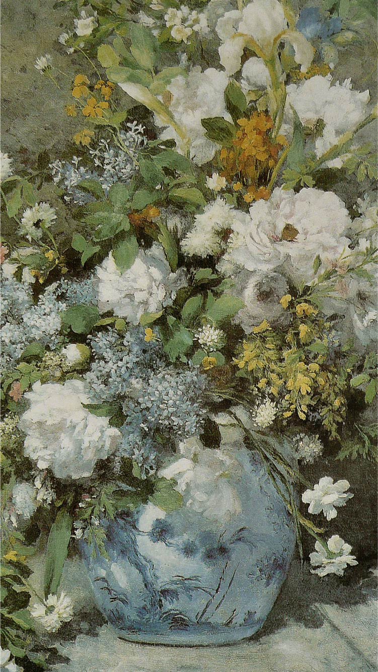 Renoir/ピェール＝オーギュスト.ルノワール、春の花束、複製画、額入り 