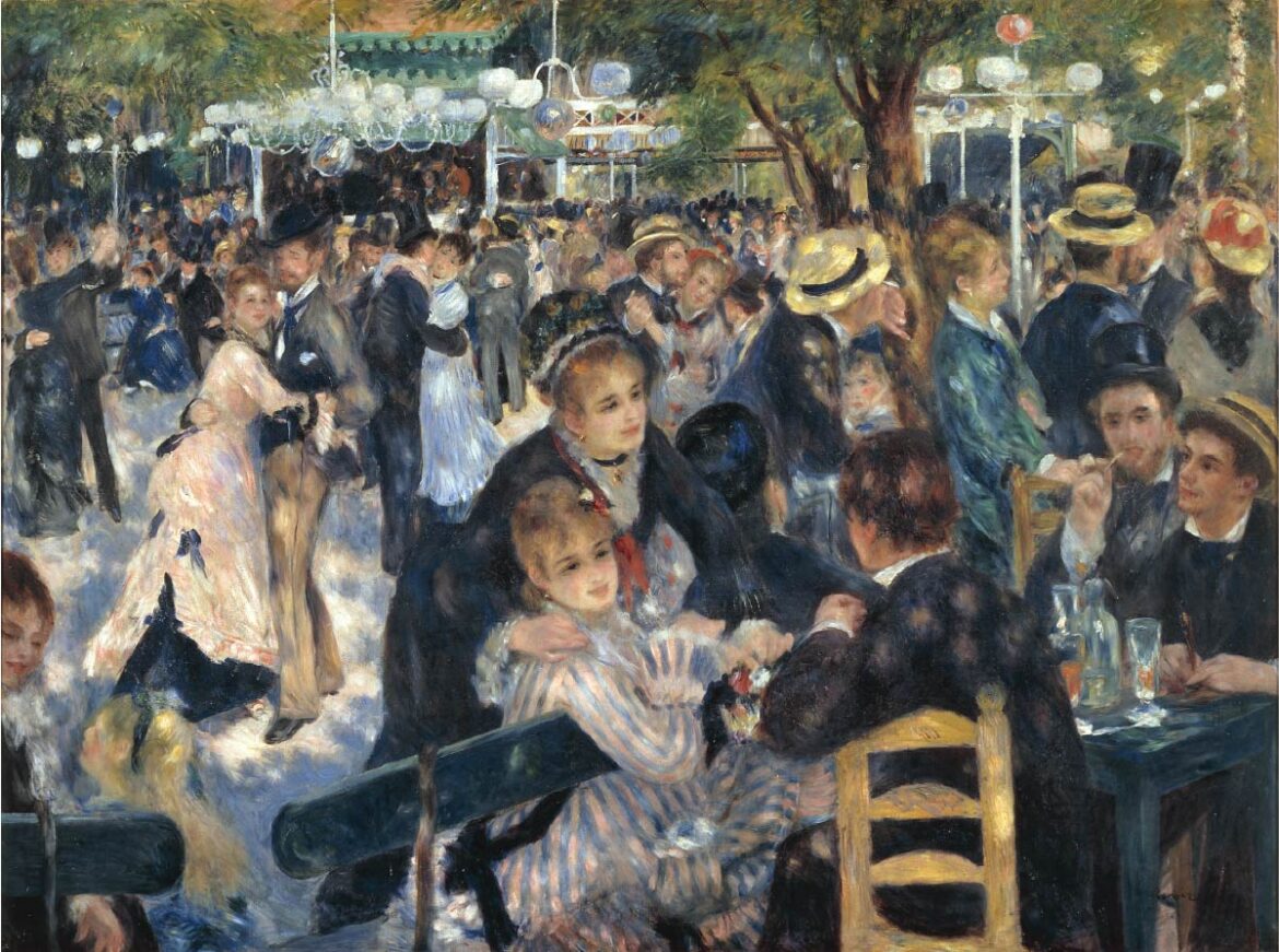 【無料壁紙】ピエール＝オーギュスト・ルノワール「ムーラン・ド・ラ・ギャレットの舞踏会 (1876)」 / Pierre Auguste Renoir_Dance at Le Moulin de la Galette (1876)