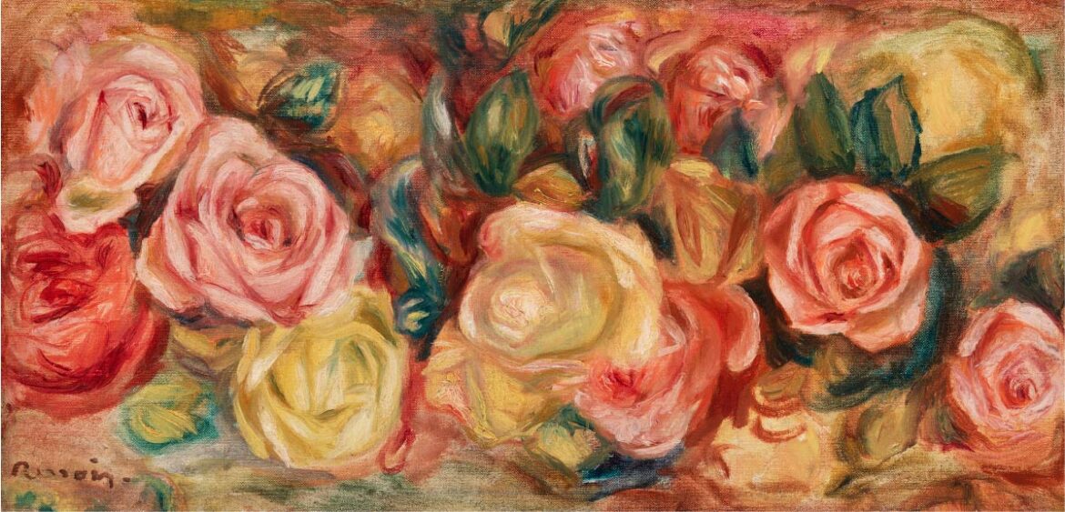 【無料壁紙】ピエール＝オーギュスト・ルノワール「バラ (1912)」 / Pierre Auguste Renoir_Roses (1912)
