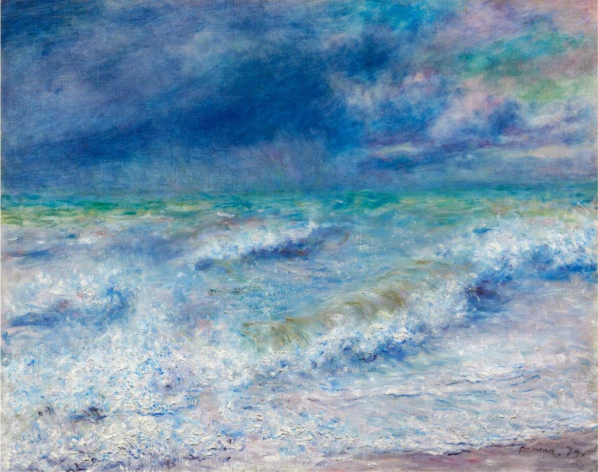 【無料壁紙】ピエール＝オーギュスト・ルノワール「海の景色 (1897)」 / Pierre Auguste Renoir_Seascape (1897)