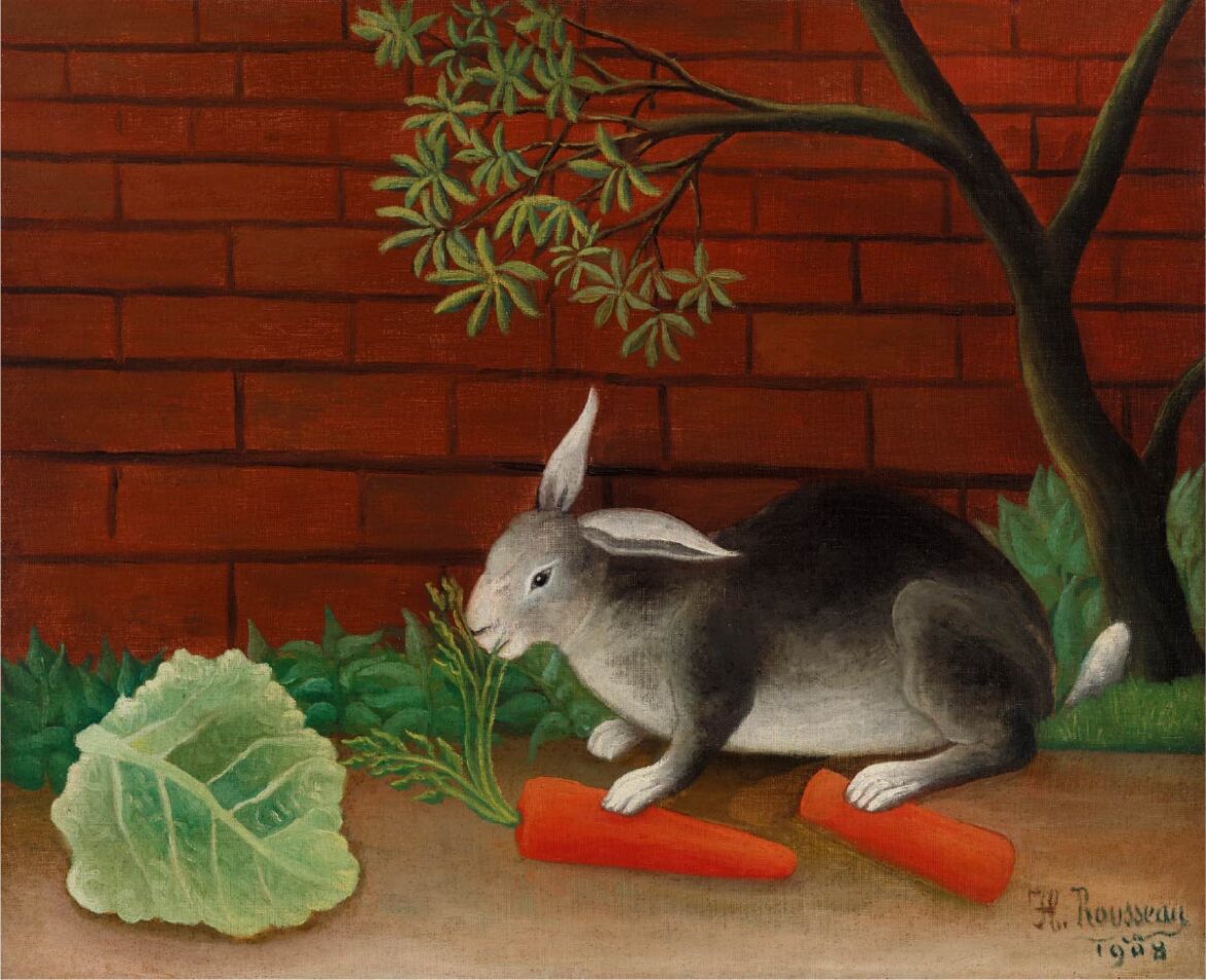 【無料壁紙】アンリ・ルソー 「ウサギの食事  (1908)」 / The Rabbit’s Meal  (1908)
