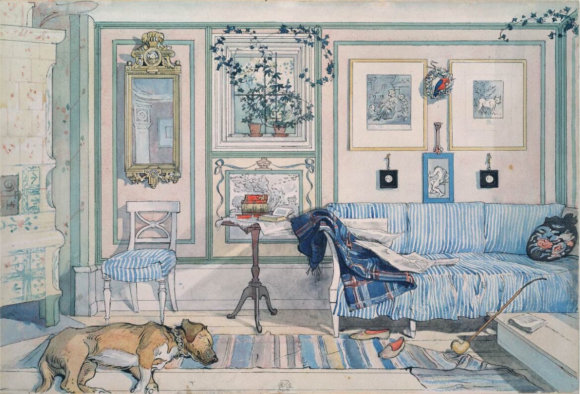 【無料壁紙】カール・ラーション「居心地の良い場所 (1894)-From A Homeより」 / Carl Larsson_Cosy Corner (1894)-From A Home
