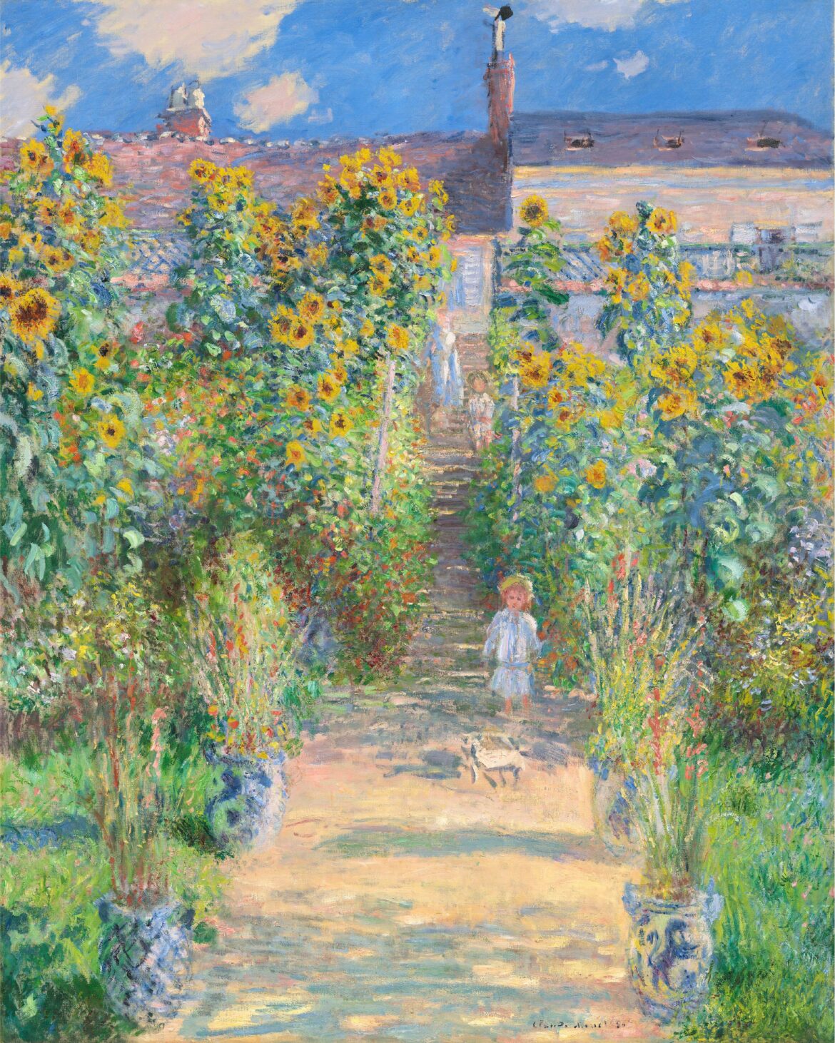 【無料壁紙】クロード・モネ「ヴェトゥイユの画家の庭 (1881)」 / Claude Monet_The Artist’s Garden at Vétheuil (1881)