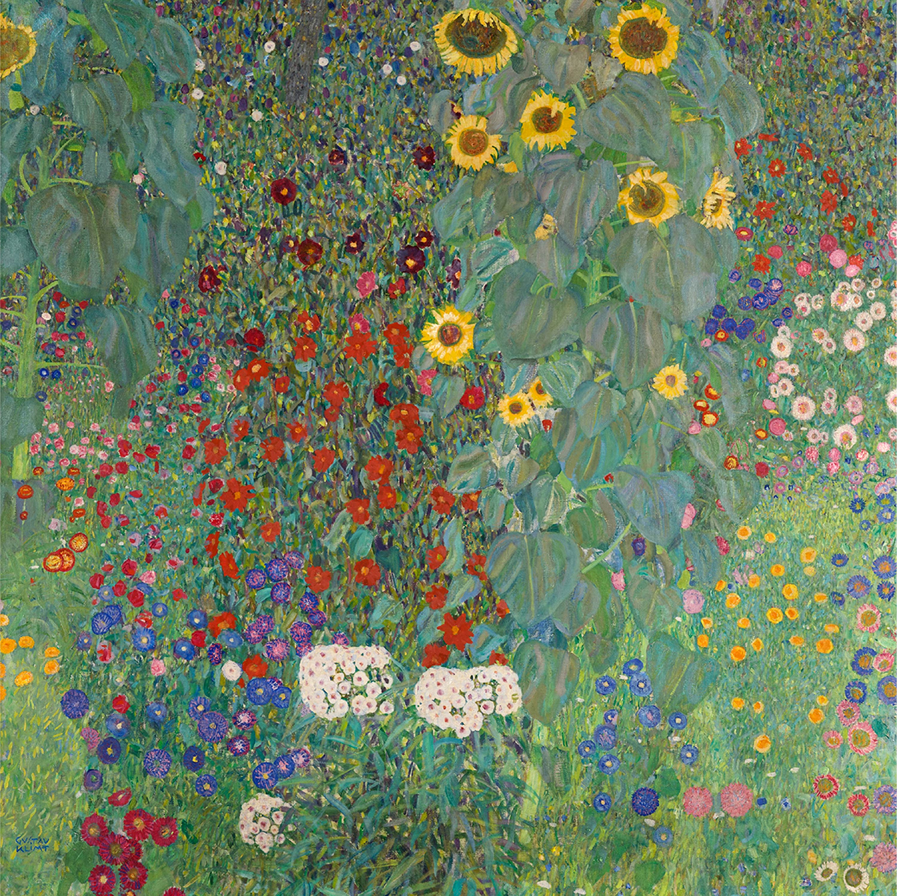 【無料壁紙】グスタフ・クリムト「ひまわりの咲く農園 (1907)」 Gustav Klimt_Farm Garden with  Sunflowers (1907) KABEGANI（カベガニ）