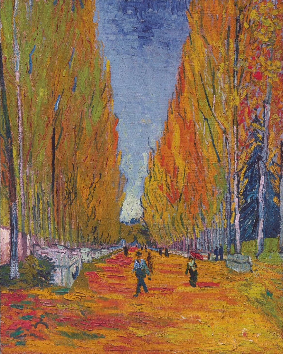 【無料壁紙】フィンセント・ファン・ゴッホ「アリスカンの並木道 (1888)」 / Vincent van Gogh_Les Alyscamps (1888)