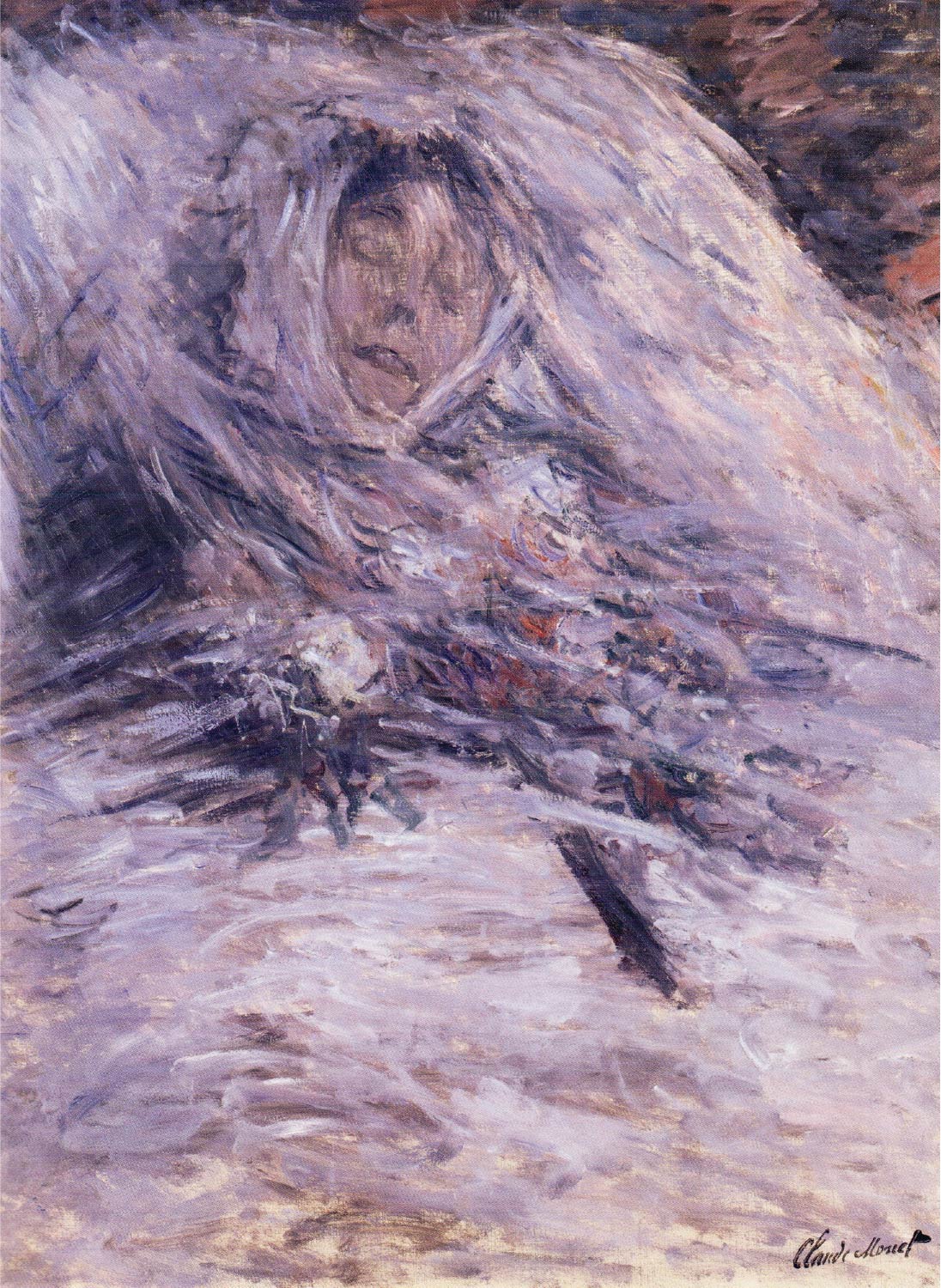 【無料壁紙】クロード・モネ「死の床カミーユ (1879)」 / Claude Monet_Camille Monet on her deathbed (1879)