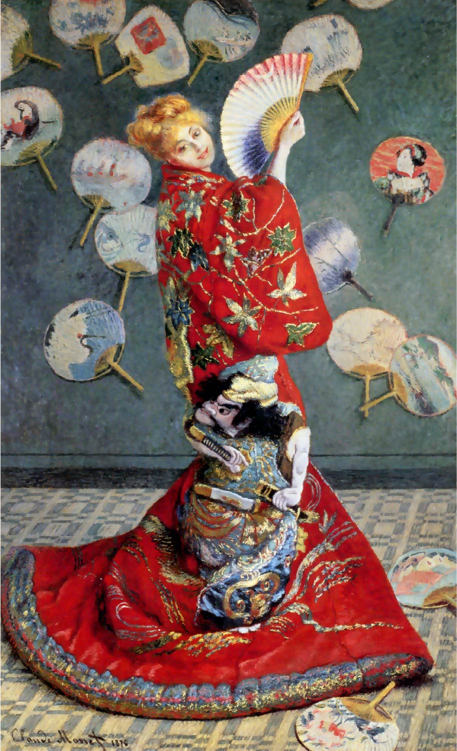 【無料壁紙】クロード・モネ「ラ・ジャポネーズ (1876)」 / Claude Monet_In Japanese Costume (1876)