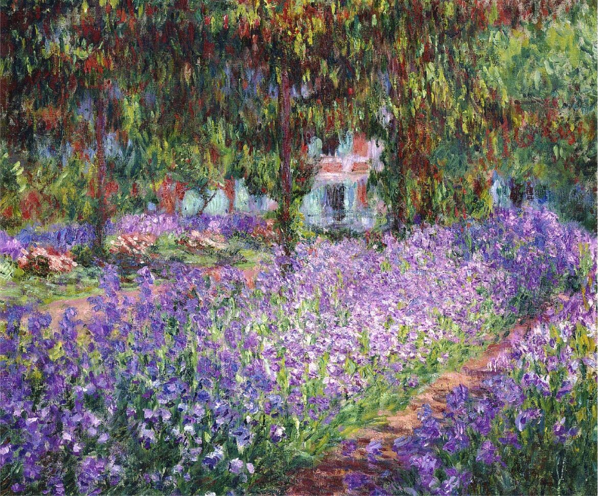【無料壁紙】クロード・モネ「モネの庭、アイリス (1900)」 / Claude Monet_Le Jardin de l’artiste à Giverny (1900)