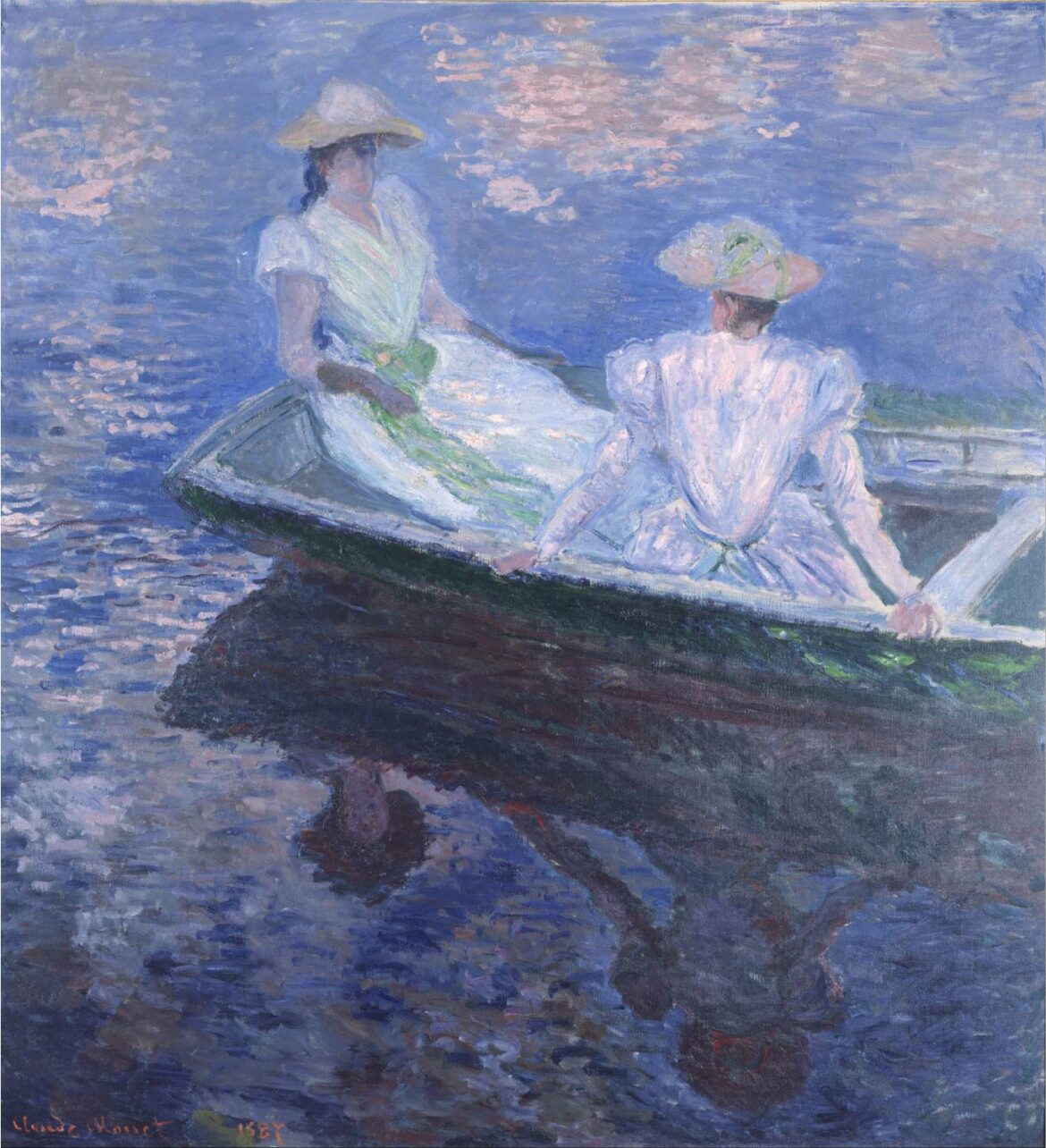 【無料壁紙】クロード・モネ「舟遊び (1887)」 / Claude Monet_On the Boat (1887)