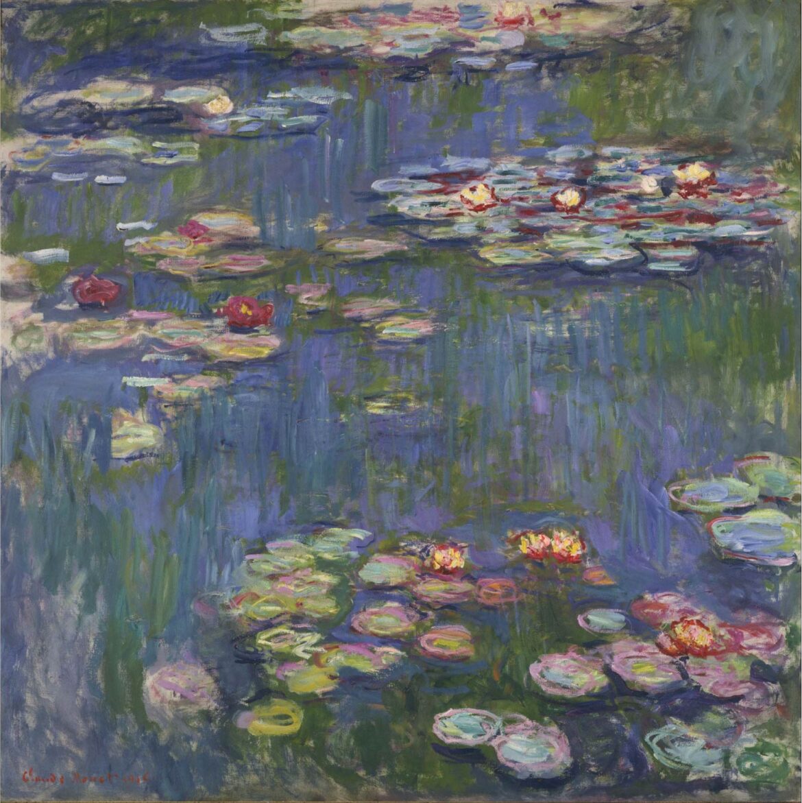 【無料壁紙】クロード・モネ「睡蓮 (1916)」 / Claude Monet_Water Lilies (1916)