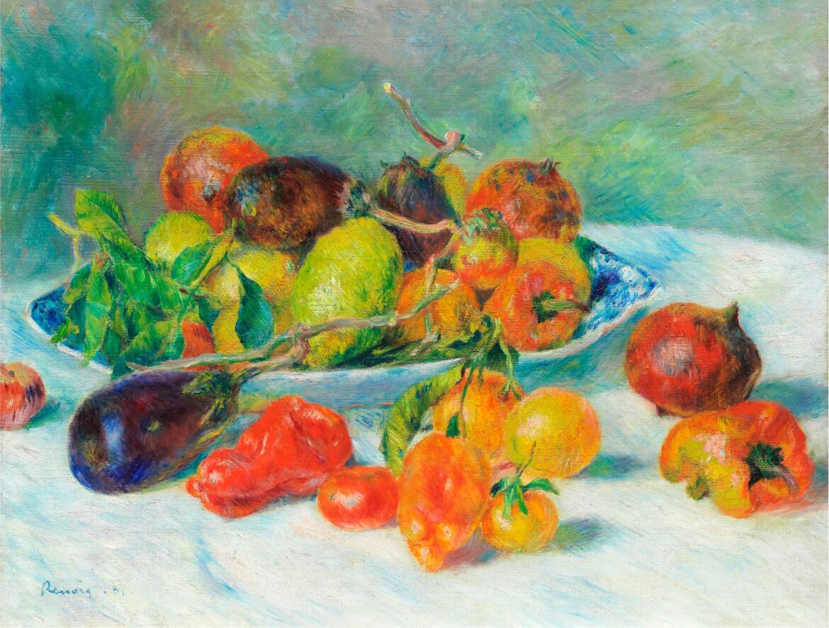 【無料壁紙】ピエール＝オーギュスト・ルノワール「南仏の果実 (1881)」 / Pierre Auguste Renoir_Fruits of the Midi (1881)