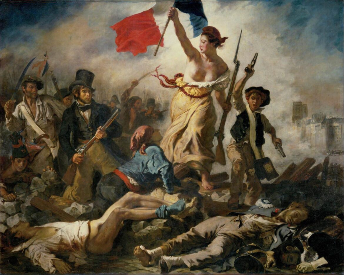 【無料壁紙】ウジェーヌ・ドラクロワ「民衆を導く自由の女神 (1830)」 / Eugène Delacroix_La Liberté guidant le peuple (1830)