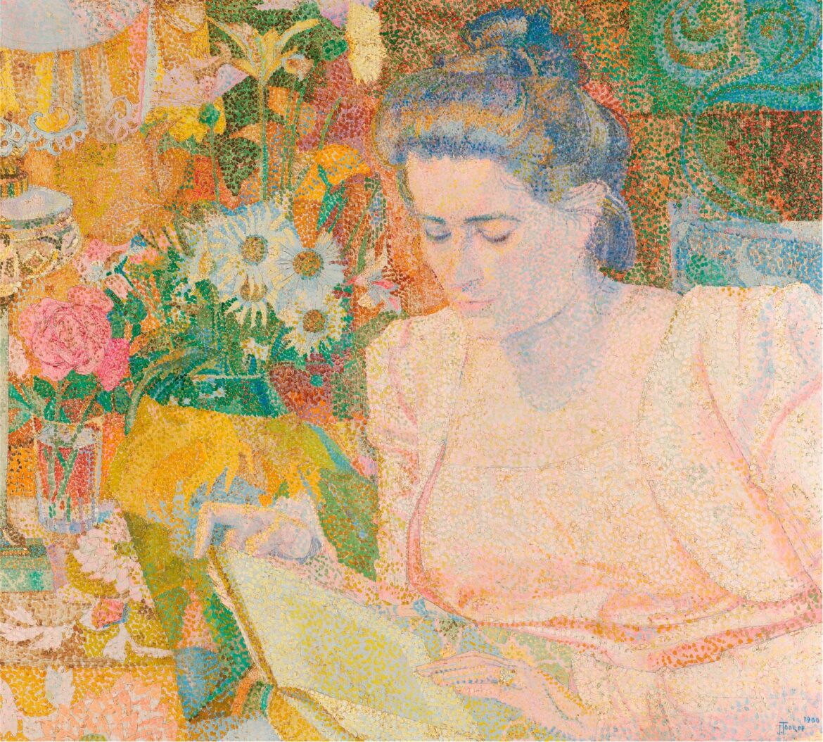 【無料壁紙】ヤン・トーロップ「マリー・ジャネット・ド・ランゲ夫人の肖像 (1900)」 / Jan Toorop_Portrait of Mrs Marie Jeannette de Lange (1900)