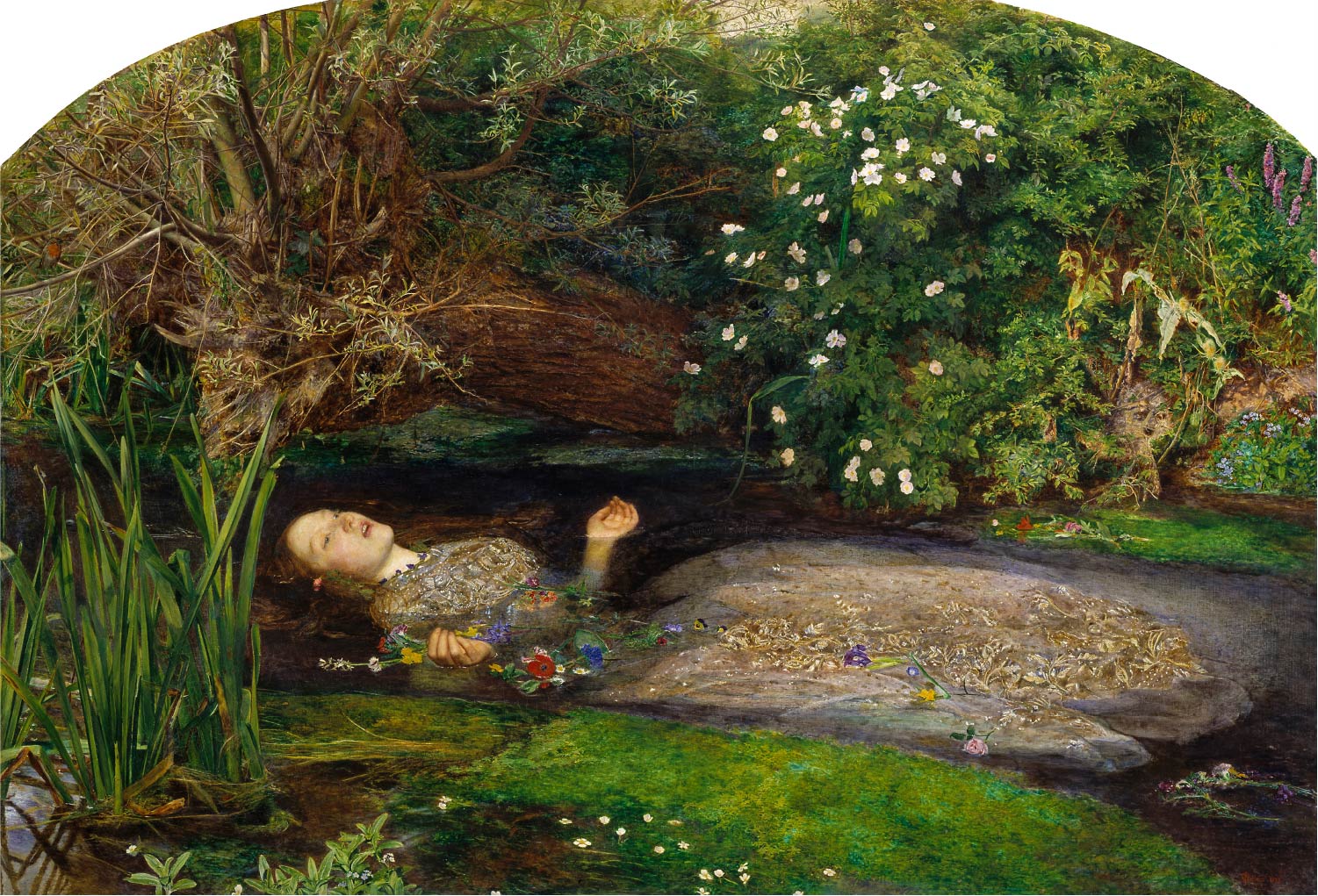 無料壁紙】ジョン・エヴァレット・ミレー「オフィーリア (1851-1852)」 / John Everett Millais_Ophelia  (1851-1852) | KABEGANI（カベガニ）