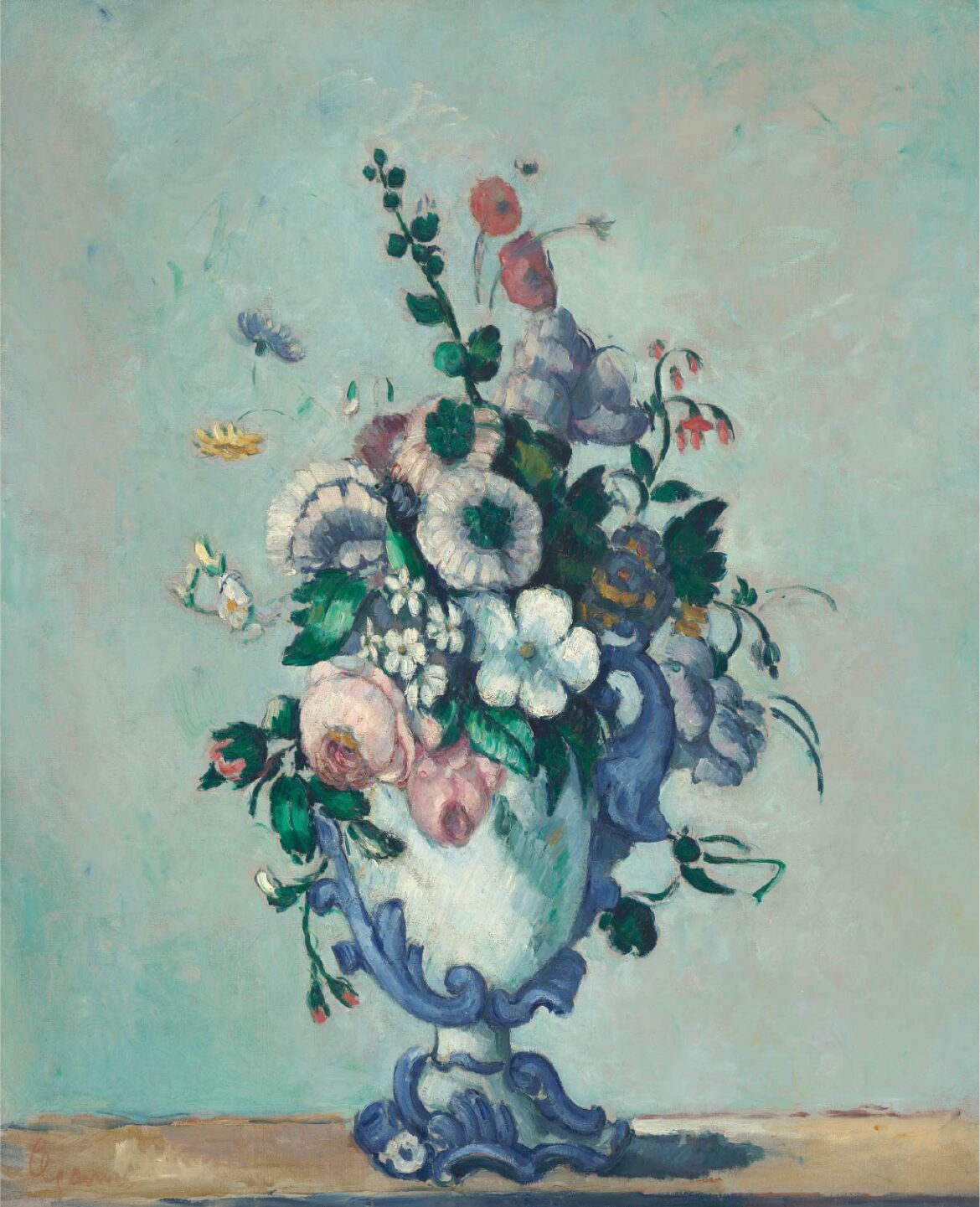 【無料壁紙】ポール・セザンヌ「ロココ調の花瓶の花 (1876頃)」 / Paul Cézanne_Flowers in a Rococo Vase (ca.1876)