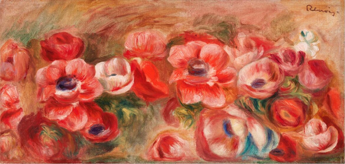 【無料壁紙】ピエール＝オーギュスト・ルノワール「アネモネ (1912)」 / Pierre Auguste Renoir_Anemones (Anémones) (1912)
