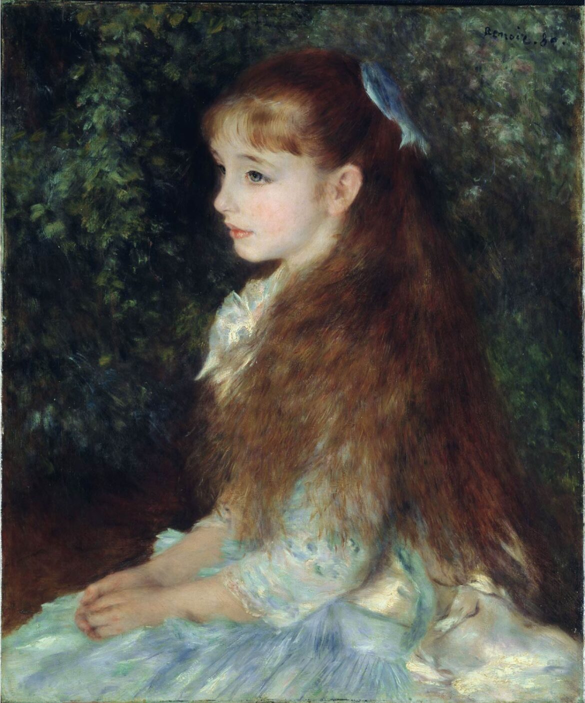 【無料壁紙】ピエール＝オーギュスト・ルノワール「可愛いイレーヌ (1880)」 / Pierre Auguste Renoir_Pierre Auguste Renoir_Portrait of Mademoiselle Irène Cahen d’Anvers (1880)