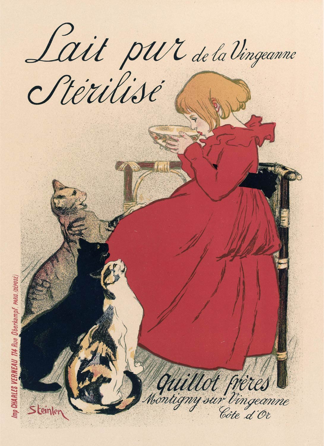 【無料壁紙】アレクサンドル・スタンラン「ヴァンジャンヌの殺菌牛乳 (1894)」 / Alexandre Steinlen_Lait pur de la Vingeanne stérilisé (1894)