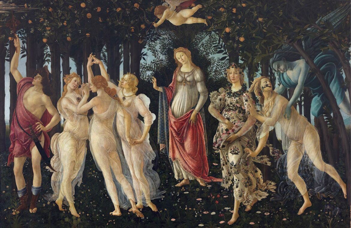 【無料壁紙】サンドロ・ボッティチェリ「春 プリマヴェーラ (1480頃)」 / Sandro Botticelli_La Primavera (ca.1480)