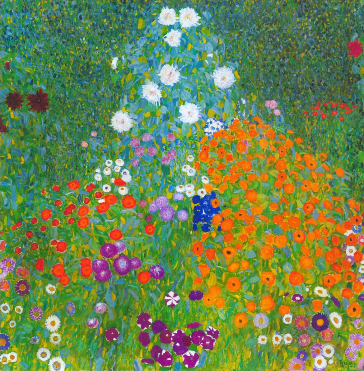 【無料壁紙】グスタフ・クリムト「フラワーガーデン (1905-1907)」 / Gustav Klimt_Cottage Garden (1905-1907)