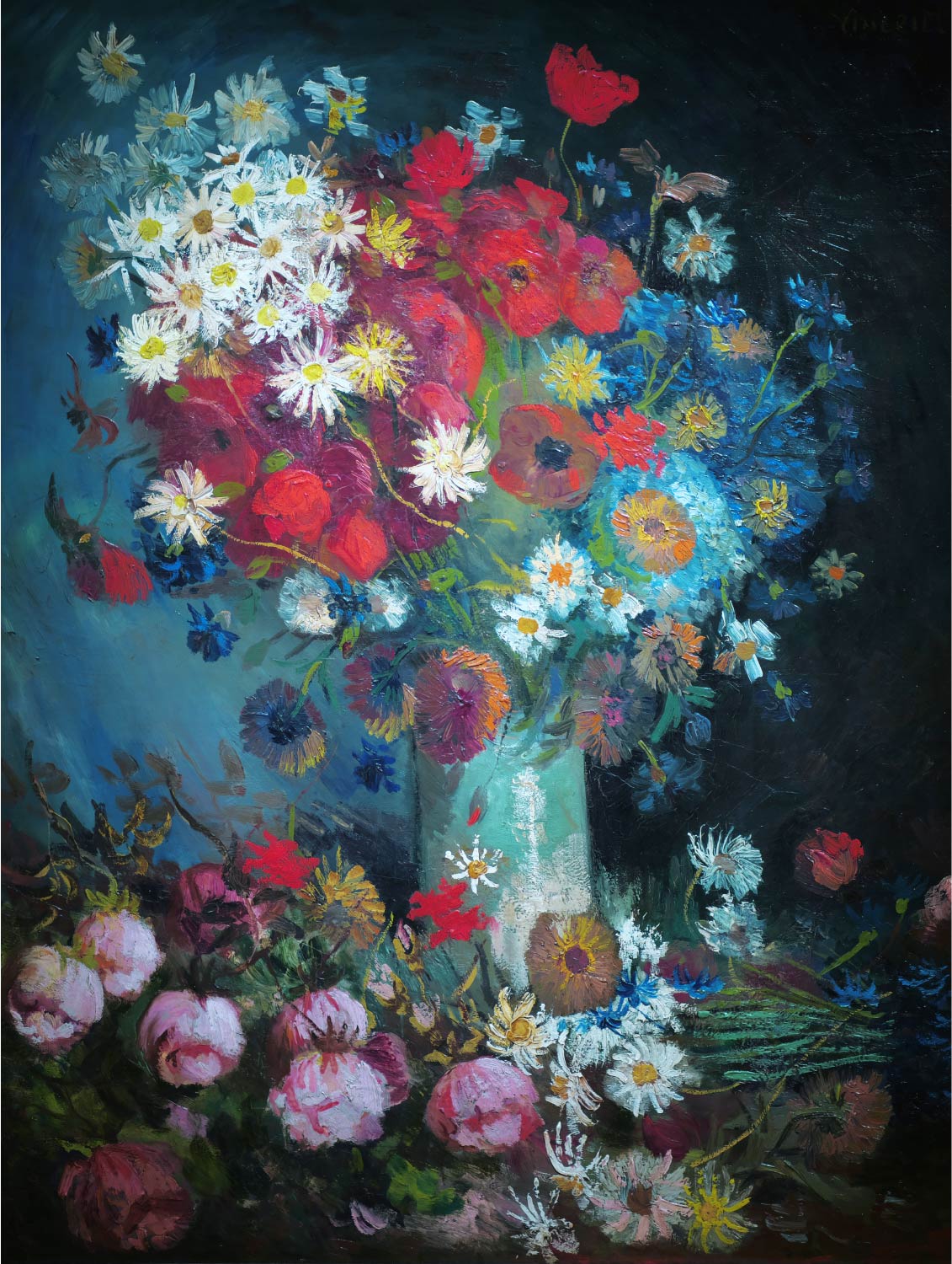 【無料壁紙】フィンセント・ファン・ゴッホ「野花と薔薇の静物画 (1886-1887)」 / Vincent van Gogh_Still life with meadow flowers and roses (1886-1887)