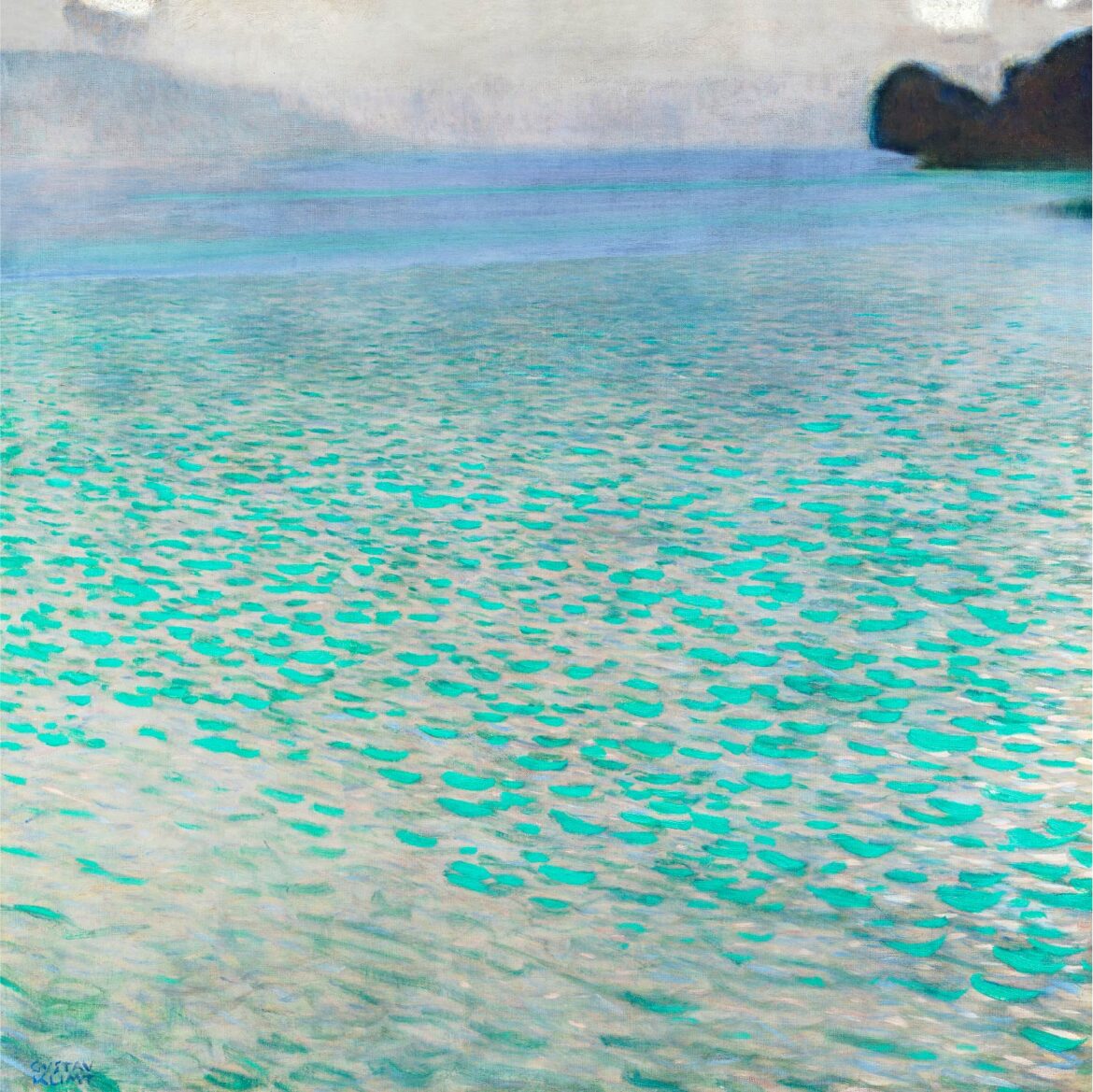 【無料壁紙】グスタフ・クリムト「アッター湖のほとり (1900)」 / Gustav Klimt_Attersee (1900)