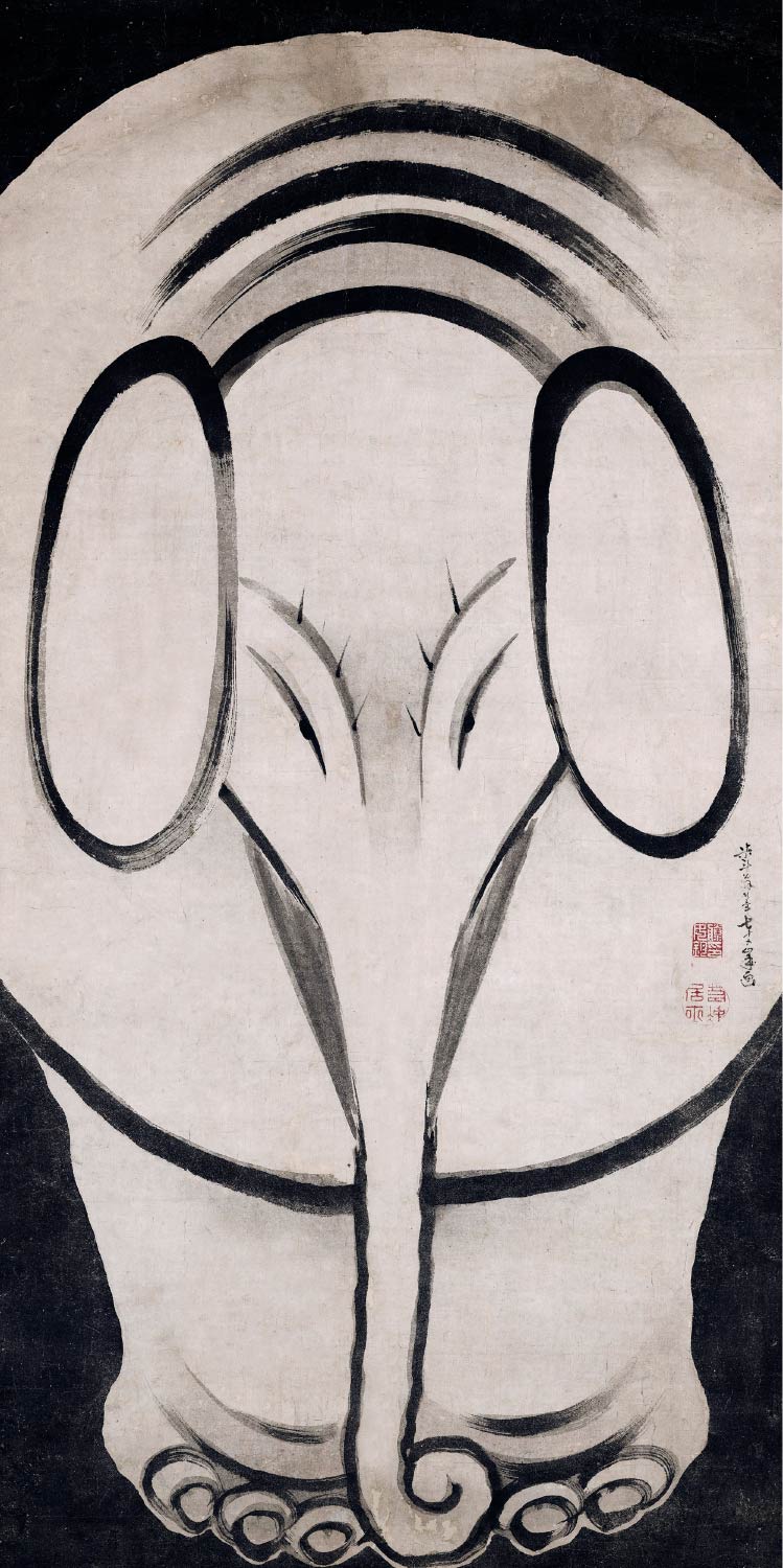 【無料壁紙】伊藤 若冲「象図 (1789)」 / Ito Jakuchu_Zo-zu (Elephant) (1790)