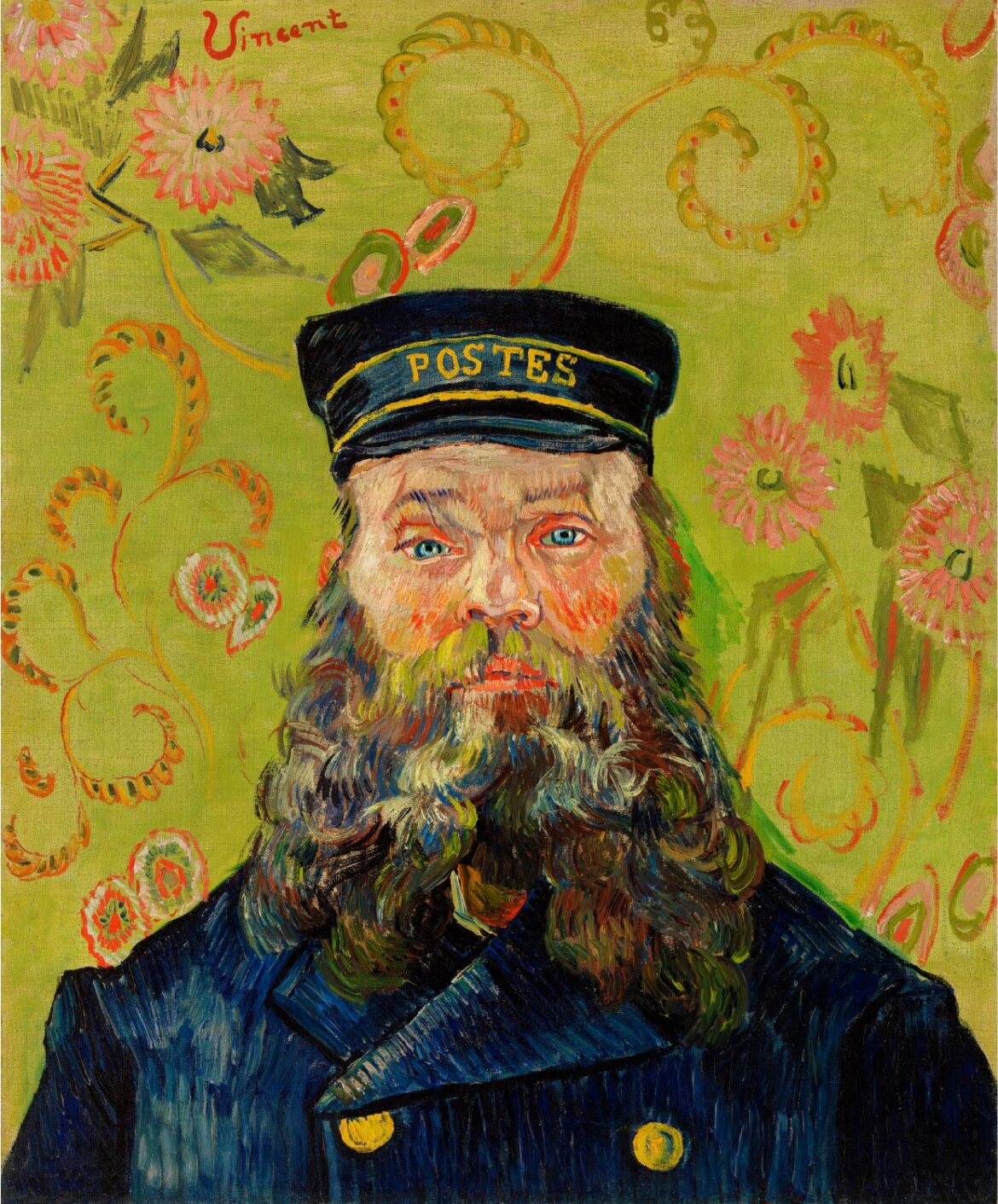 「無料壁紙」フィンセント・ファン・ゴッホ「郵便配達人ジョゼフ・ルーラン (1889)-A」 / Vincent van Gogh_The Postman (Joseph Roulin) (1889)-A